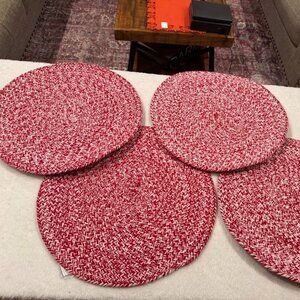 Martha Stewart Red Woven Round Placemats Set of 4